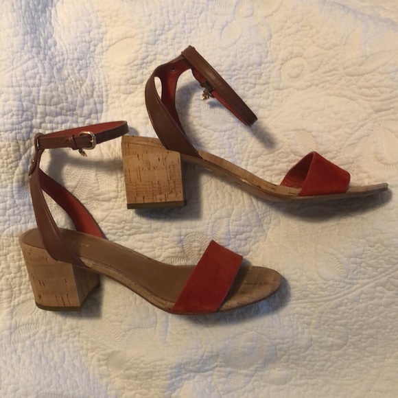 Coach size 8.5 orange & tan sandals - Picture 3 of 11
